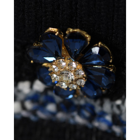 Veste en laine à sequins noir Edward Achour