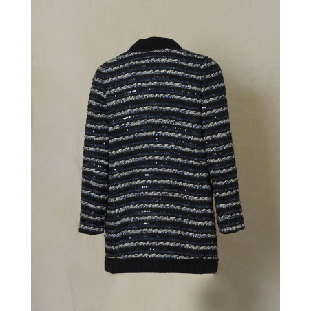 Veste en laine à sequins noir Edward Achour