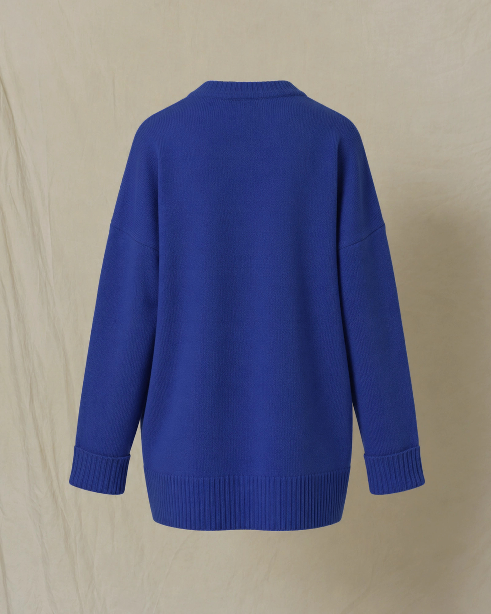 Pull en laine et cachemire oversize bleu Emma White