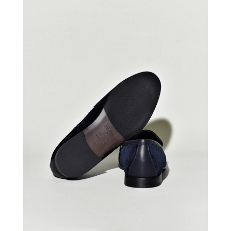 Mocassins en velours bleu marine Lorena Antoniazzi