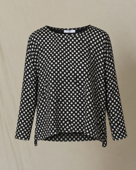 Blouse fluide noire à pois Whyci Milano