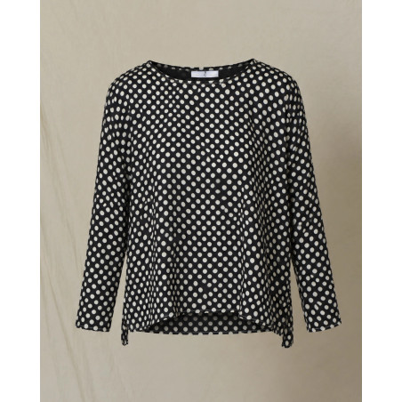 Blouse fluide noire à pois Whyci Milano