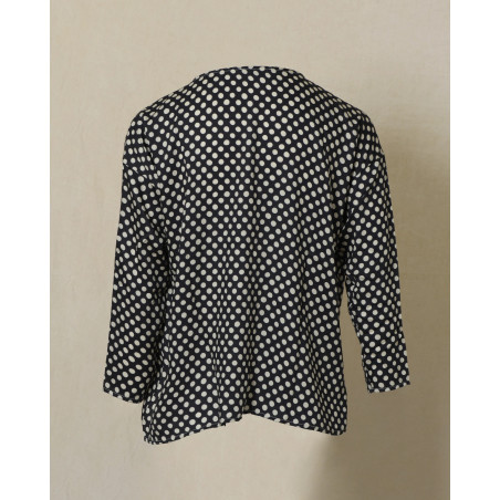 Blouse fluide noire à pois Whyci Milano