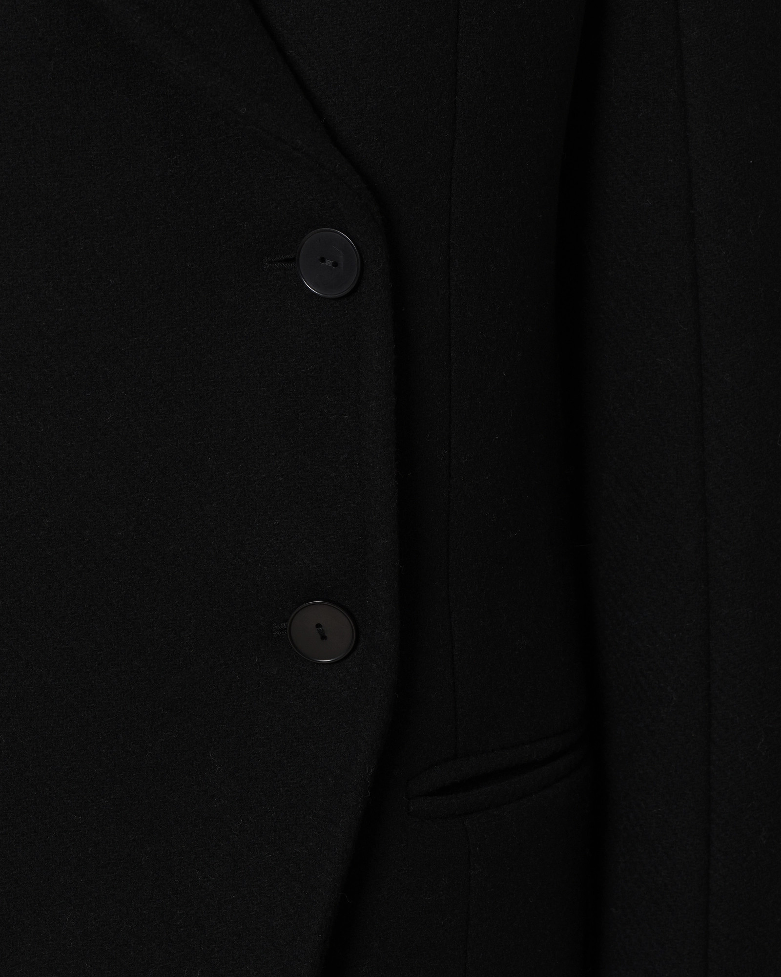 Manteau en laine noir croisé à col tailleur Ixos