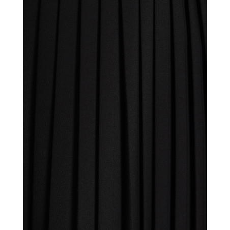 Robe noire portefeuille à jupe plissée Ixos
