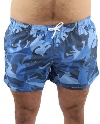 Short de bain bleu "camouflage" Frankie Morello 