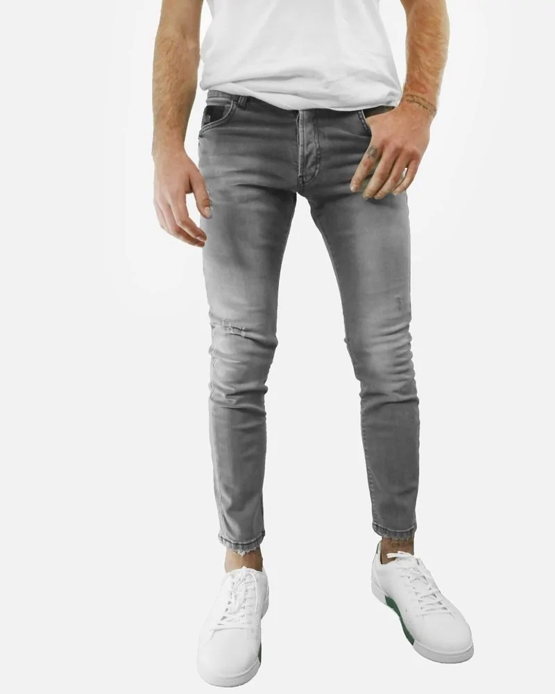 Jean skinny en coton gris John Richmond