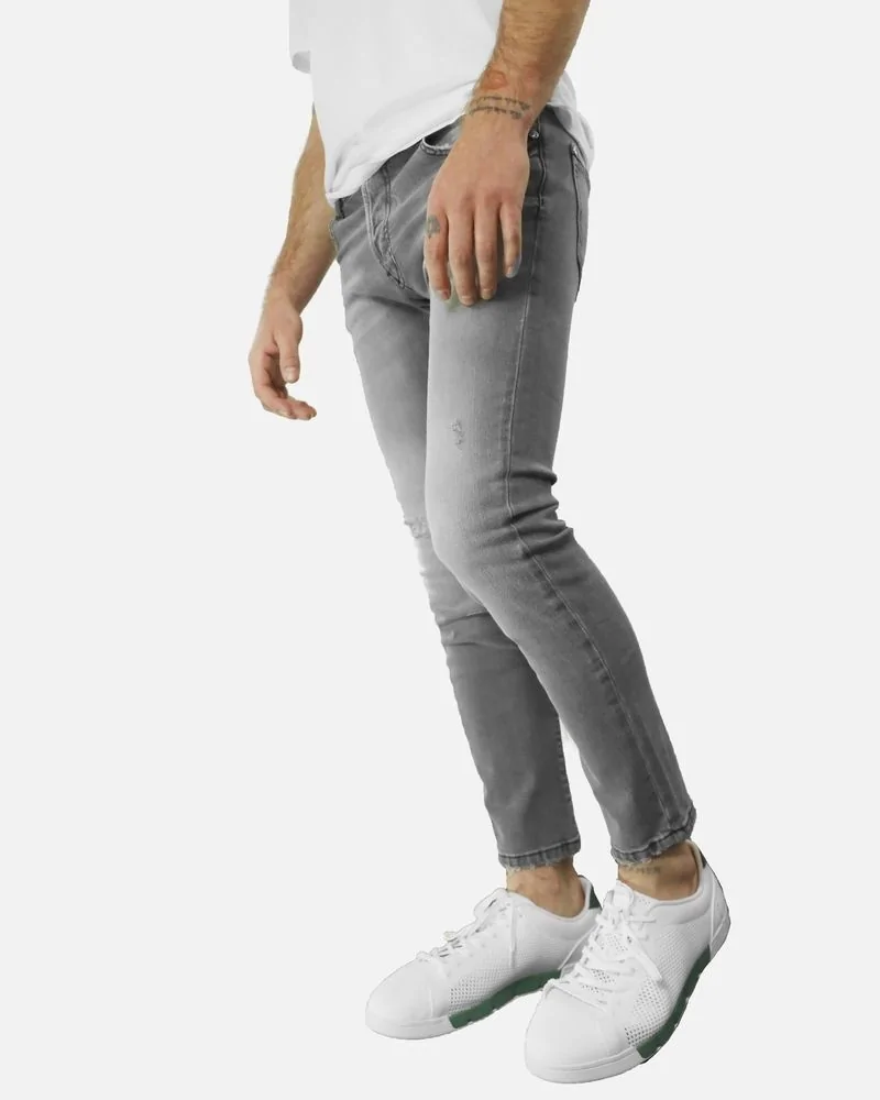 Jean skinny en coton gris John Richmond