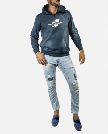 Sweat à capuche « Grand Paris » bleu AVOC 