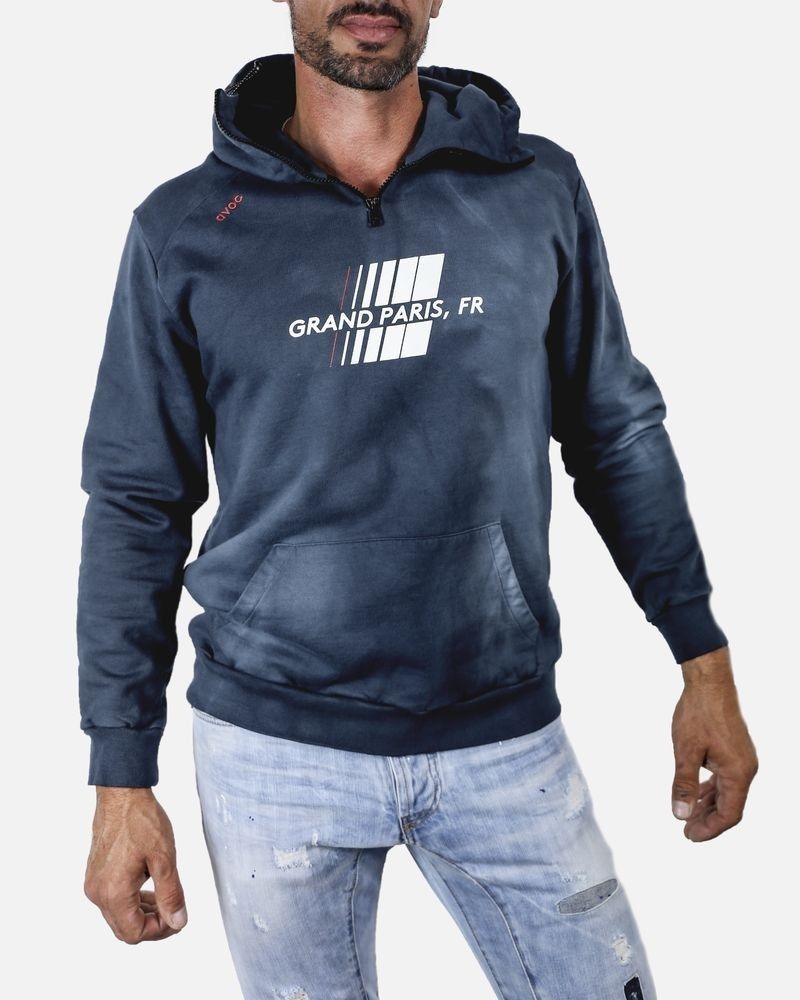 Sweat à capuche « Grand Paris » bleu AVOC 