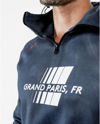 Sweat à capuche « Grand Paris » bleu AVOC 