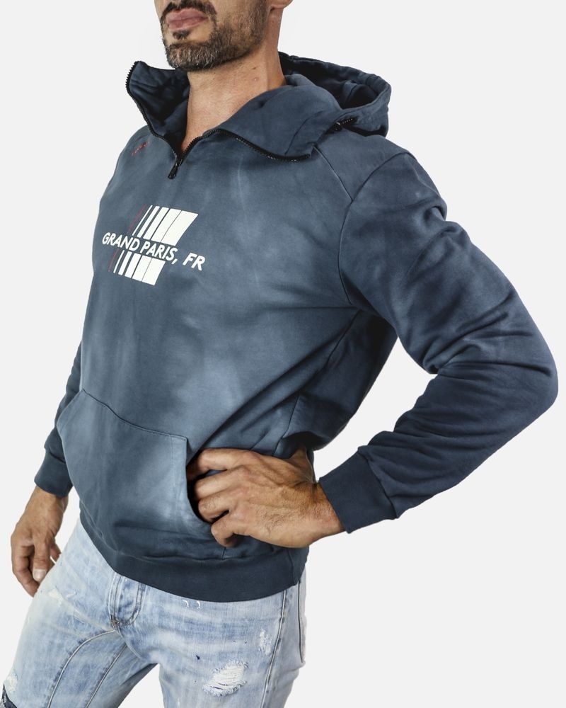 Sweat à capuche « Grand Paris » bleu AVOC 