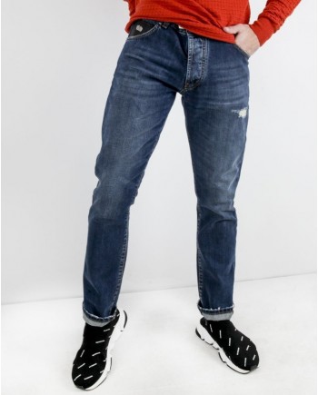 Jean droit en coton bleu John Richmond 