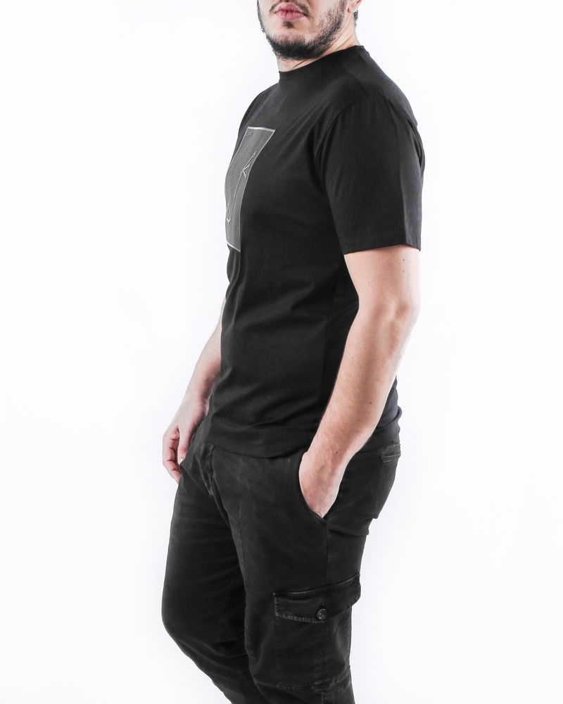 T-Shirt noir à patch constellation "Bélier" Limitato 