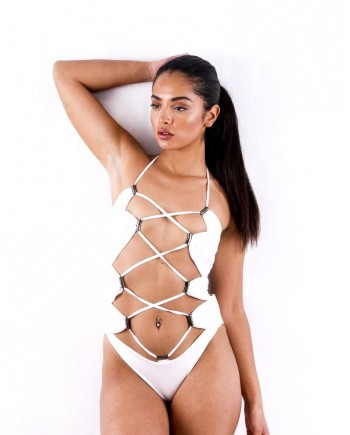 Trikini 1 pièce blanc à laçage Plein Sud 