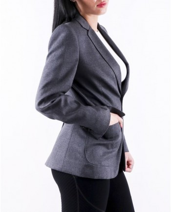 Veste de tailleur cintré en laine grise Dsquared2 