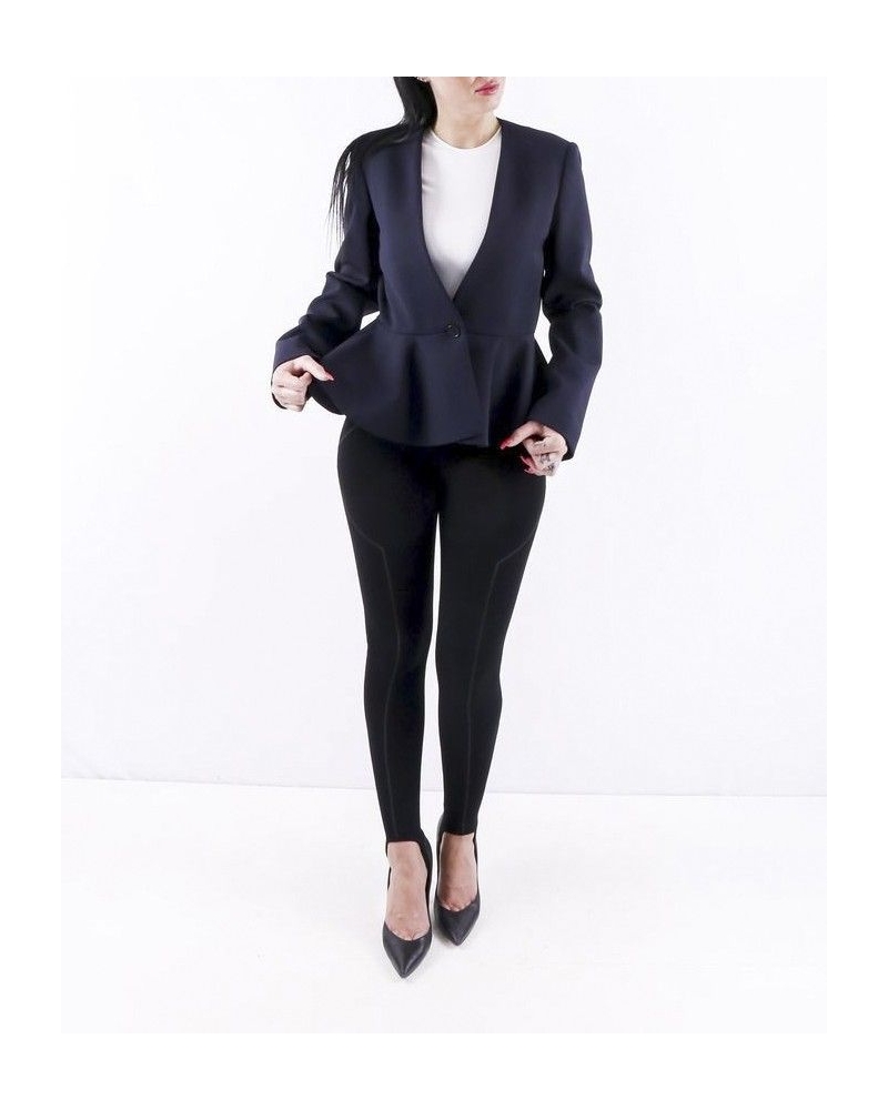 Veste en laine bleue à péplum Stella McCartney 