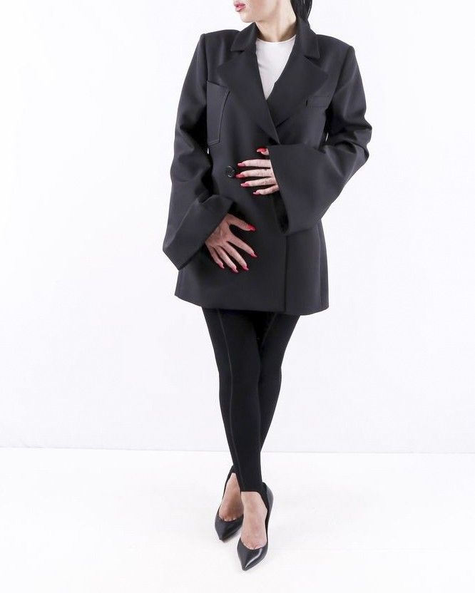Veste oversize femme noir new arrivals