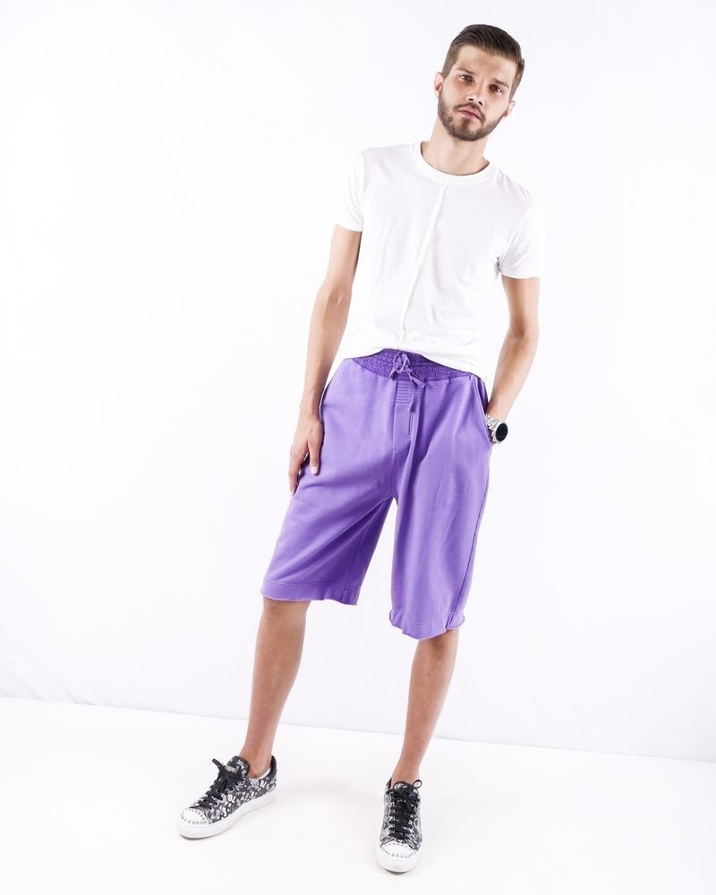 Short smocké en coton violet Damir Doma 
