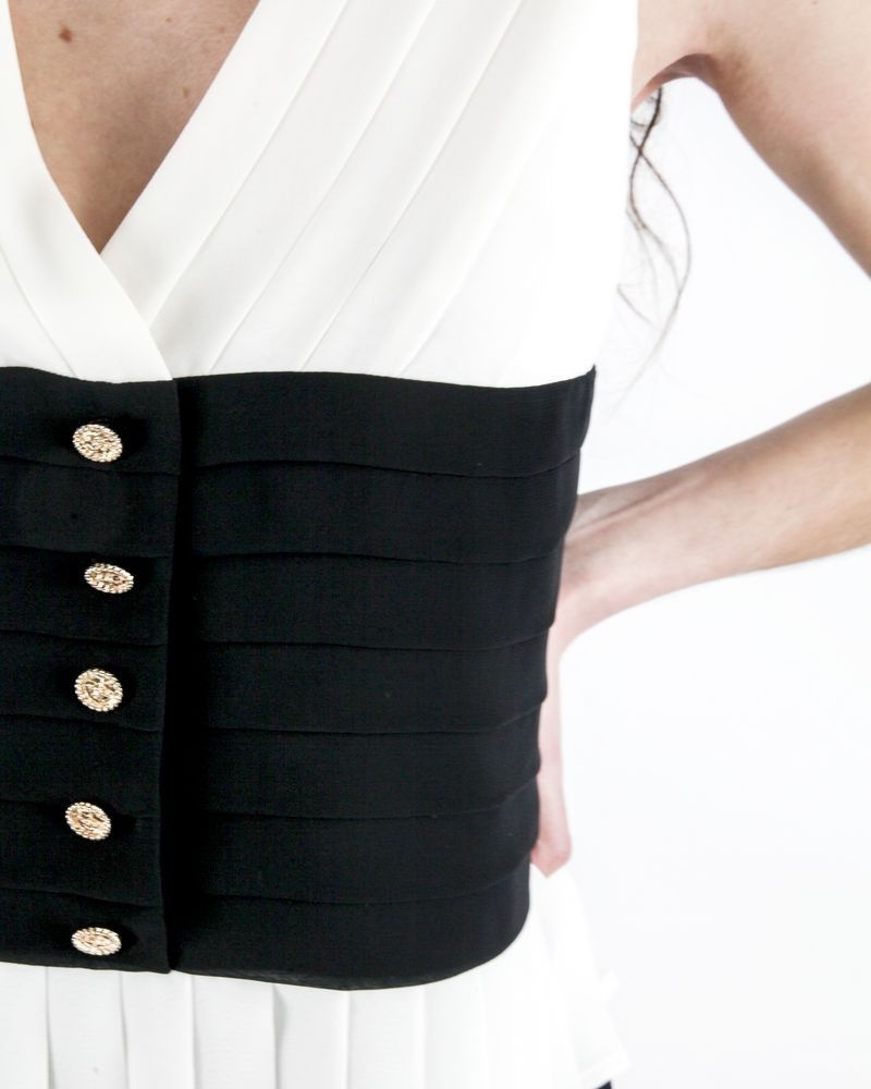 Top en mousseline drapé blanc Edward Achour