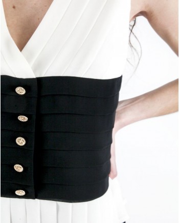 Top en mousseline drapé blanc Edward Achour