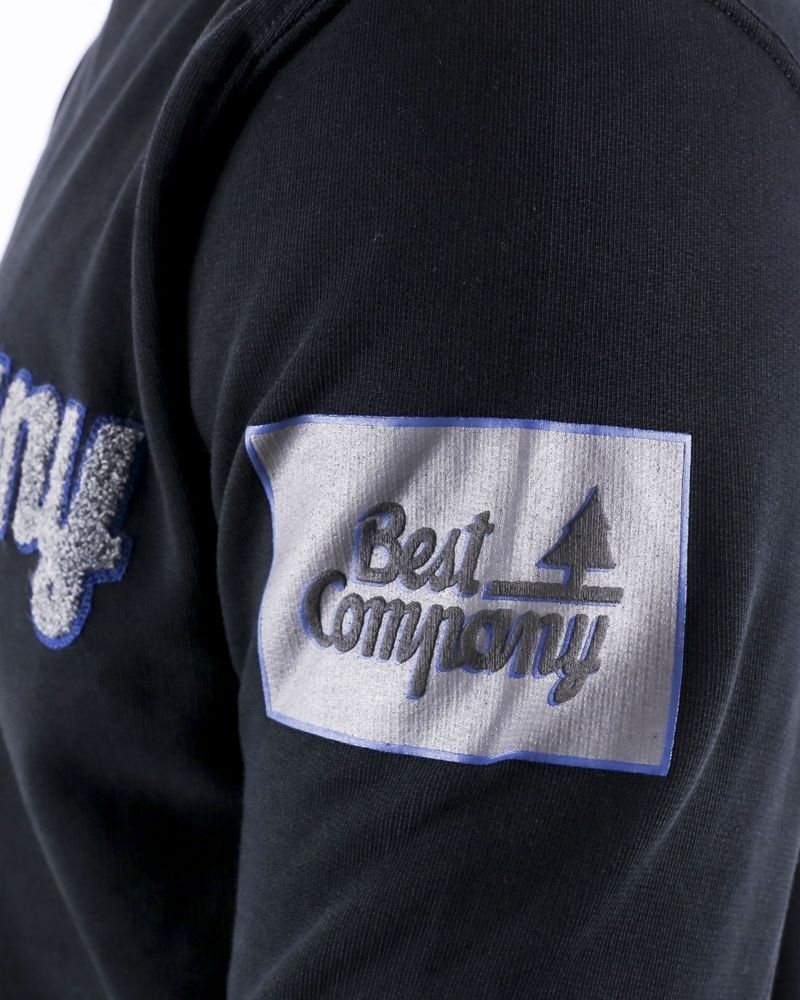 Sweat noir à logo gris et bleu bouclette Best Company 