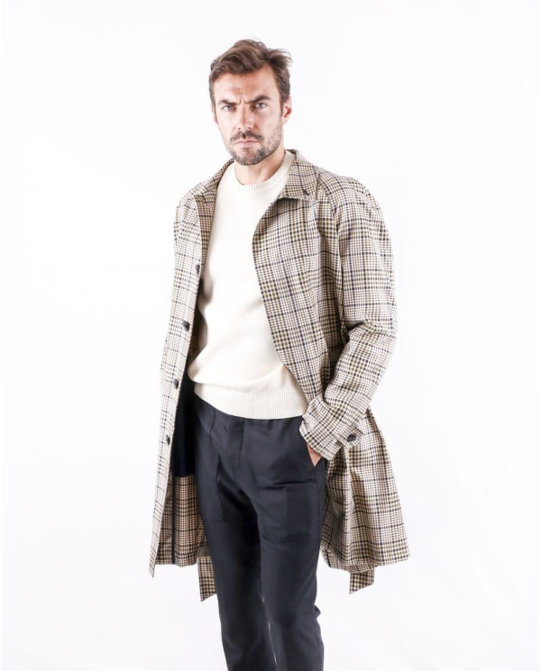 Trench coat beige à carreaux Palto