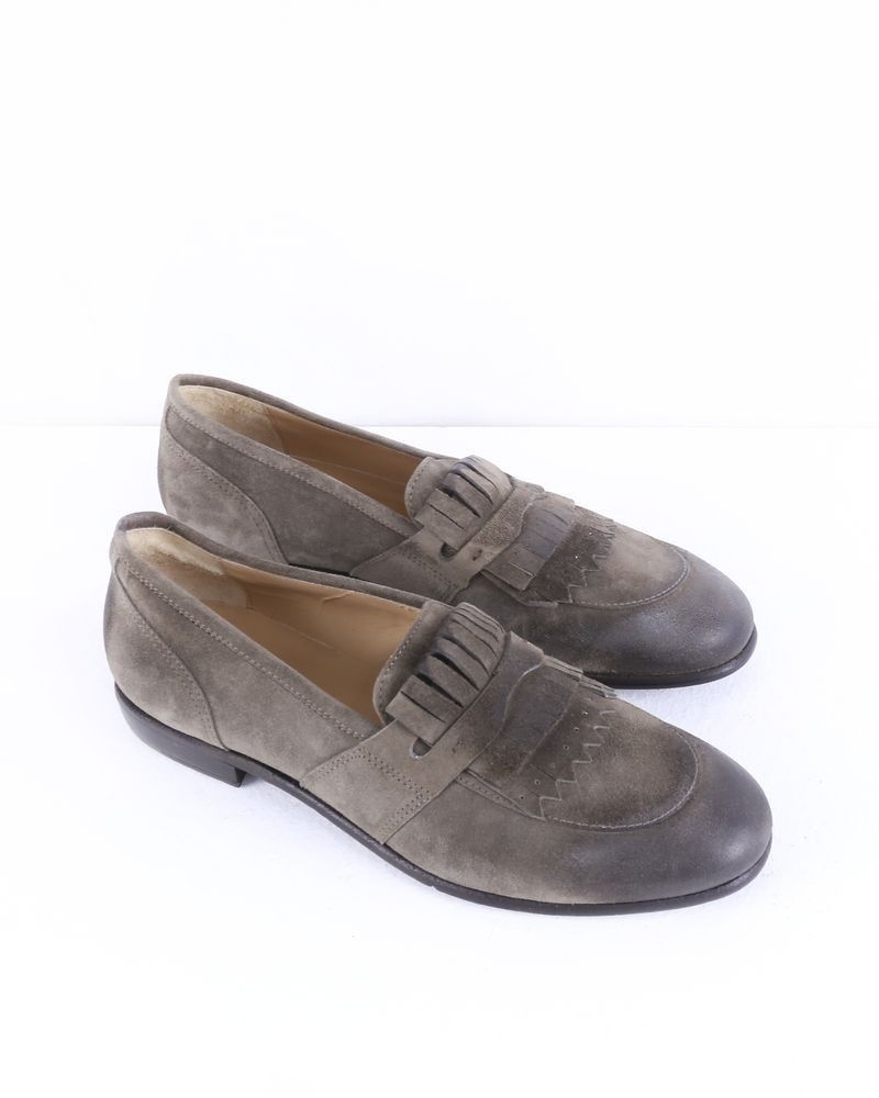 Mocassins en daim taupe à franges Casheart 