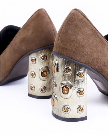 Escarpins à talons fantaisie marron Casheart