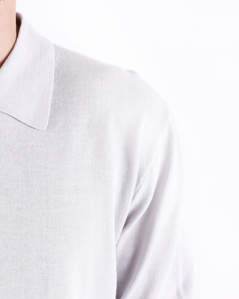 Polo en coton gris à manches longues Manostorti