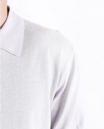 Polo en coton gris à manches longues Manostorti