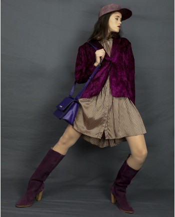 Robe en soie rayée bicolore Momoni 