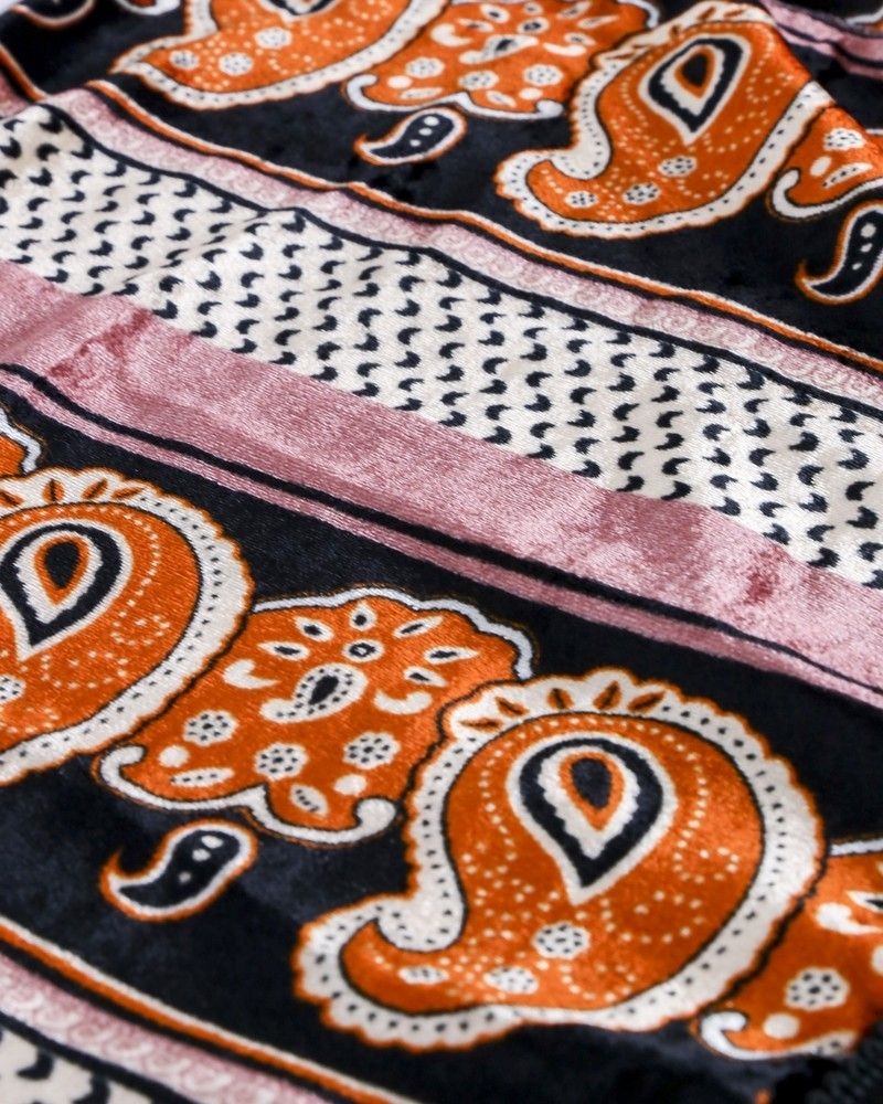 Echarpe en velours multicolore à finition macramée Forte Forte
