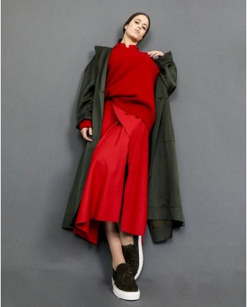 Chemisier en col mao rouge Vince