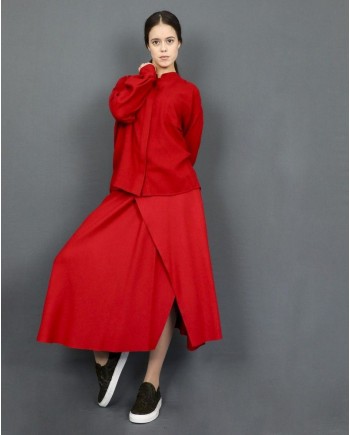 Chemisier en col mao rouge Vince