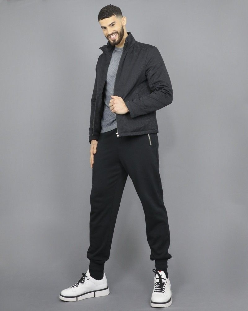 Jogging en coton noir à poche zippée John Richmond