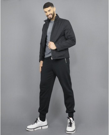 Jogging en coton noir à poche zippée John Richmond