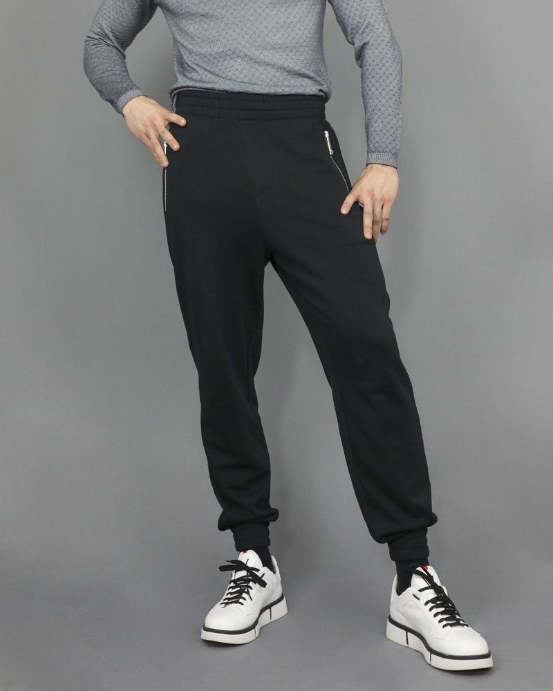 Jogging en coton noir à poche zippée John Richmond