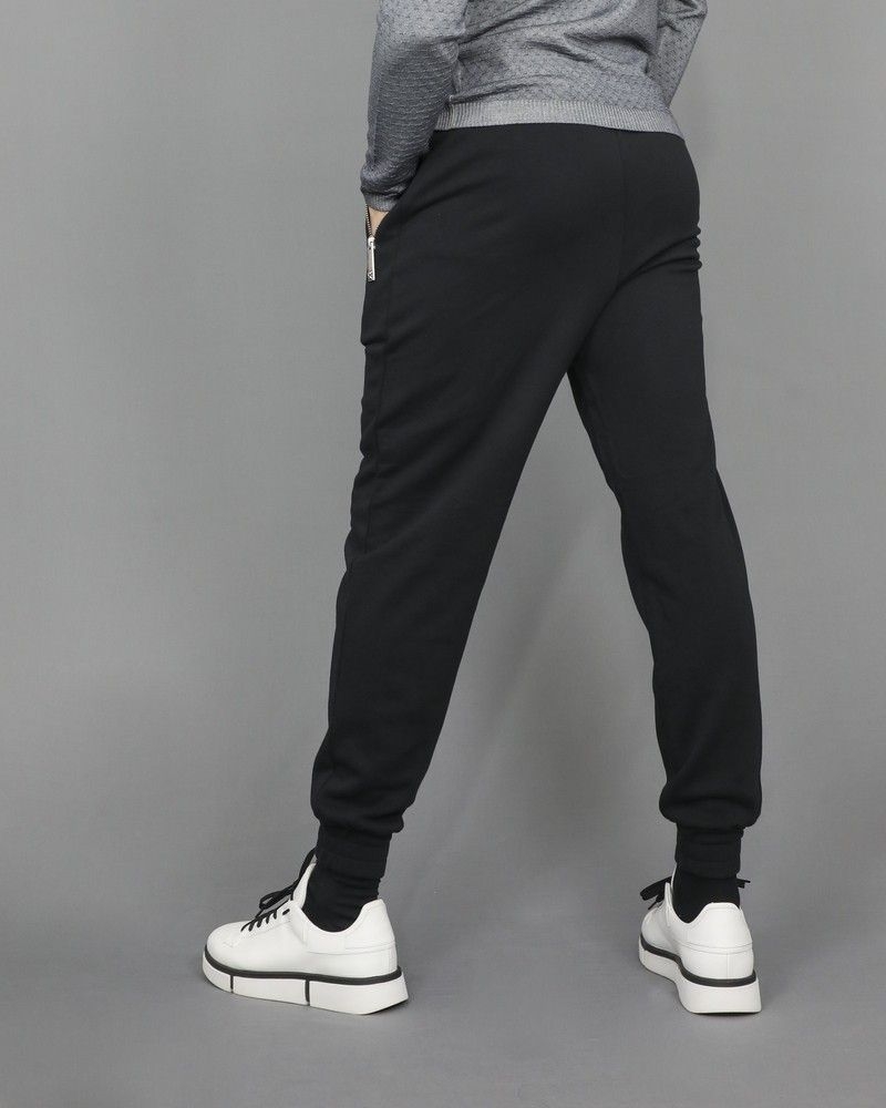 Jogging en coton noir à poche zippée John Richmond