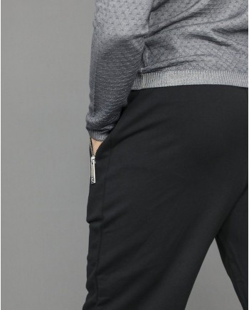 Jogging en coton noir à poche zippée John Richmond