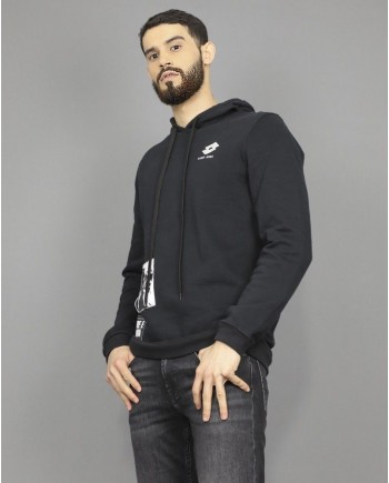 Sweat à capuche noir à flocage Damir Doma