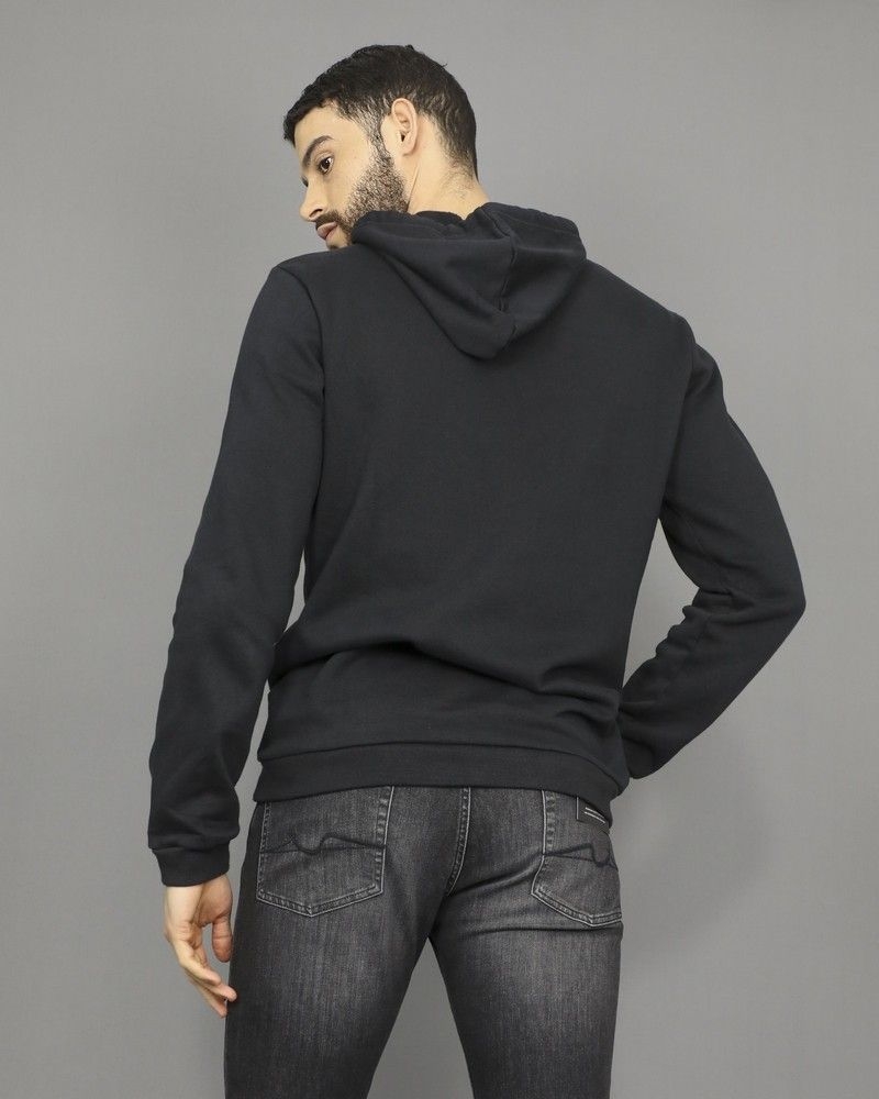 Sweat à capuche noir à flocage Damir Doma