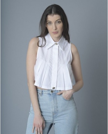 Chemisier raccourcie sans manches Elisabetta Franchi 