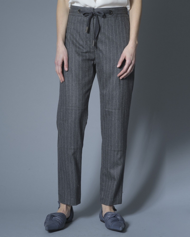 Pantalon en laine et cachemire à rayures Eleventy