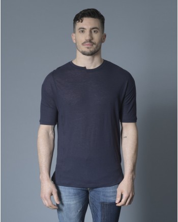 T-shirt asymétrique en jersey de coton et laine Isabel Benenato