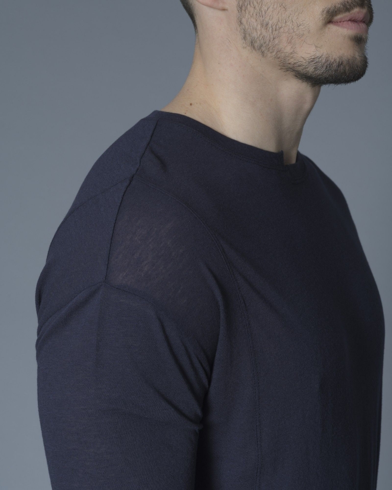 T-shirt asymétrique en jersey de coton et laine Isabel Benenato