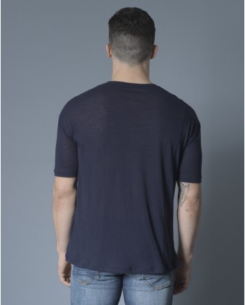 T-shirt asymétrique en jersey de coton et laine Isabel Benenato