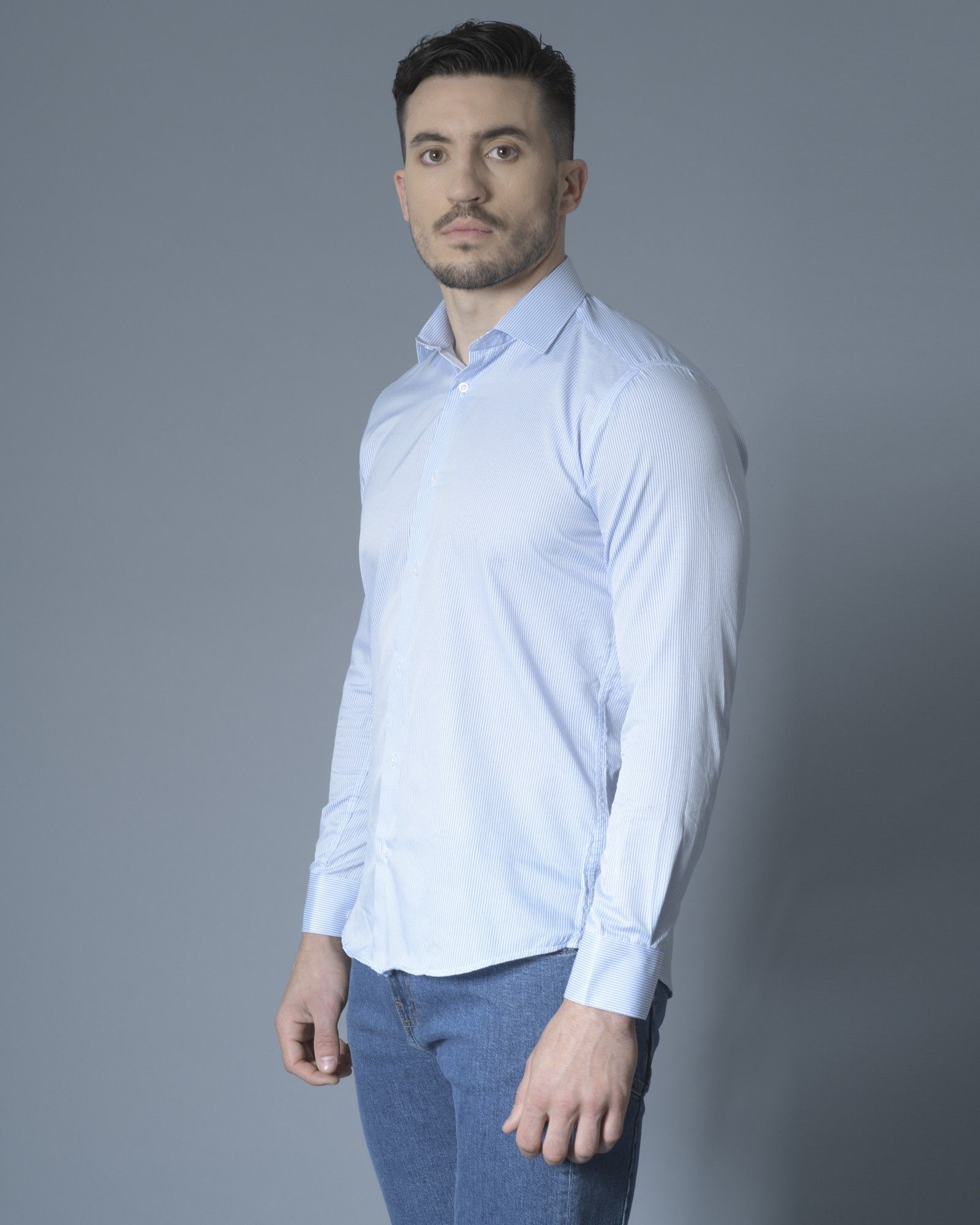 Chemise blanche jean bleu best sale