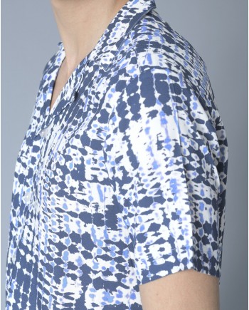 Chemise bleue à imprimé psychédélique Daniele Fiesoli