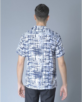 Chemise bleue à imprimé psychédélique Daniele Fiesoli